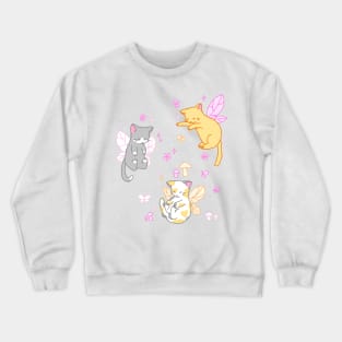 fairy kitties (pink/white/orange) Crewneck Sweatshirt